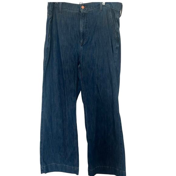 J.Crew Factory Women's Denim Trouser Pant Blue Size 33/16 - Picture 2 of 10